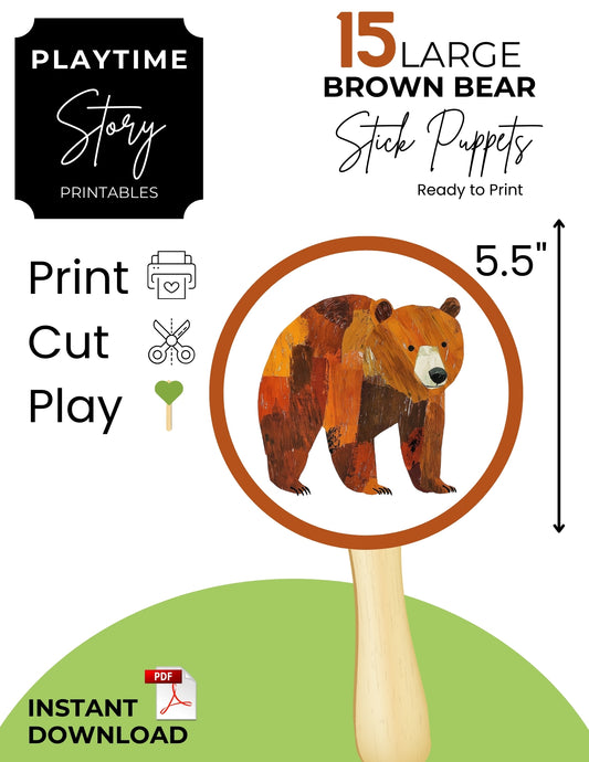 Brown Bear Brown Bear What Do You See | Stick Puppets Kids Visual Aids