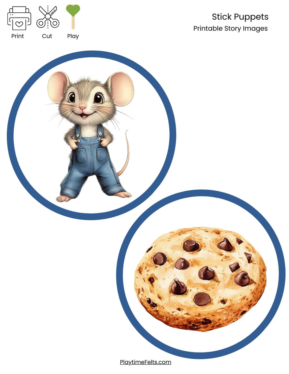 If You Give a Mouse a Cookie | Short Stories for Retelling - Stick Puppets Playtime Felts