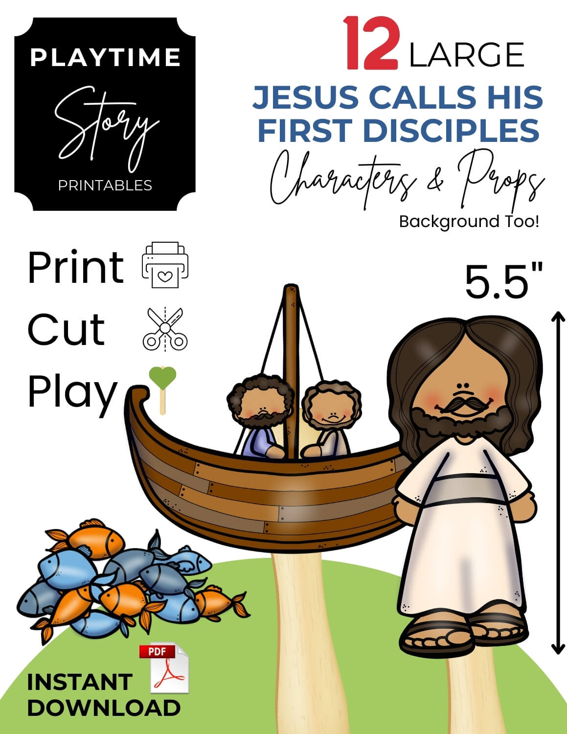 Jesus Calls His First Disciples Bible Story Printables PDF - Story Printables Playtime Felts