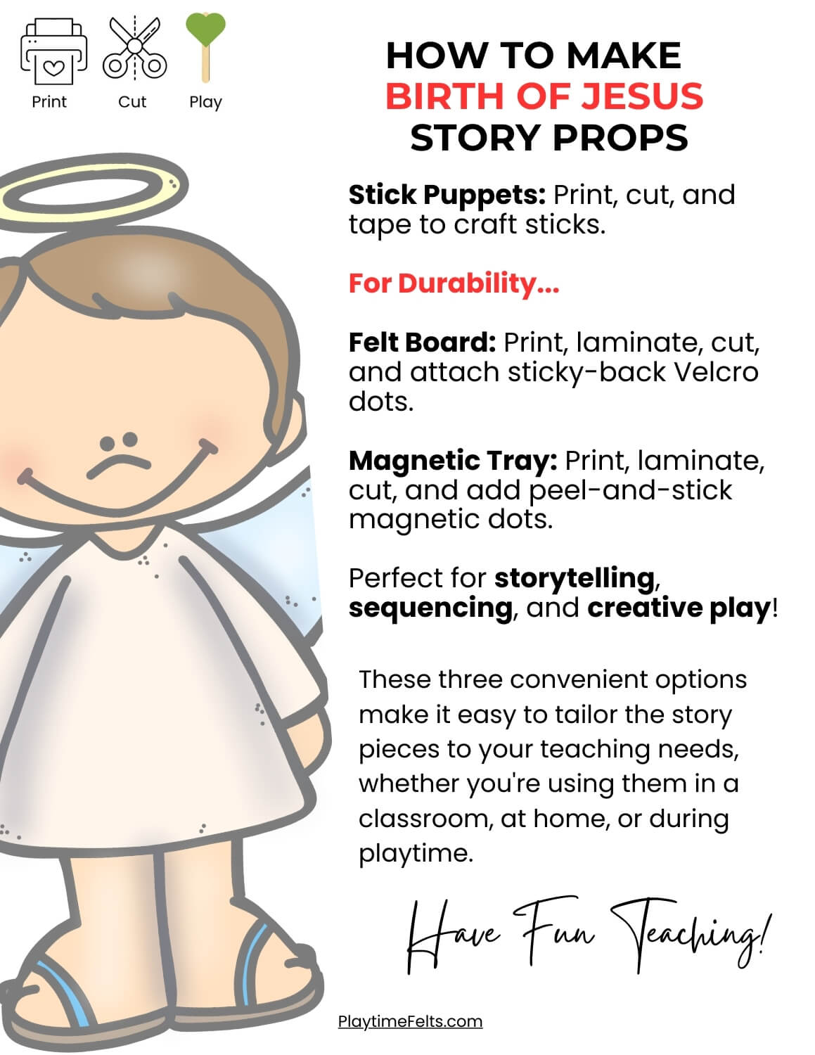 Nativity of Jesus Story Telling Set | Bible Story Printables - Story Printables Playtime Felts