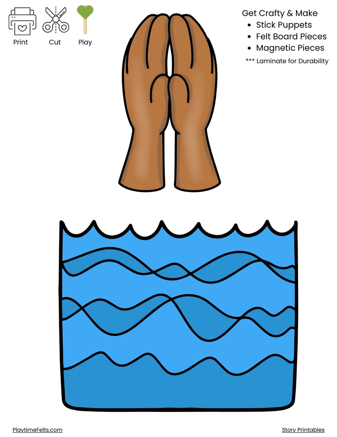 Samaritan Woman at the Well Bible Story Printables PDF - Story Printables Playtime Felts