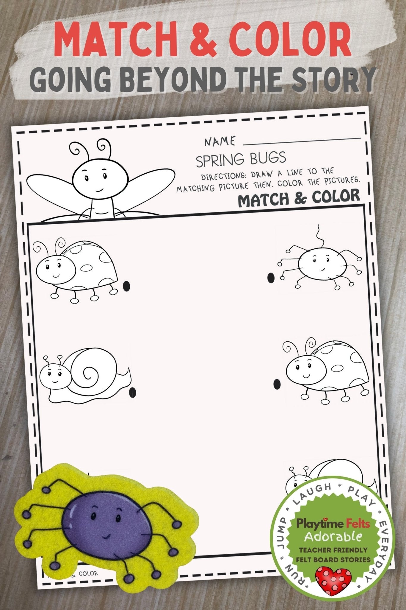 Spring Bug Themed Preschool Printable Activity Worksheets - Preschool Activity Sheets Playtime Felts