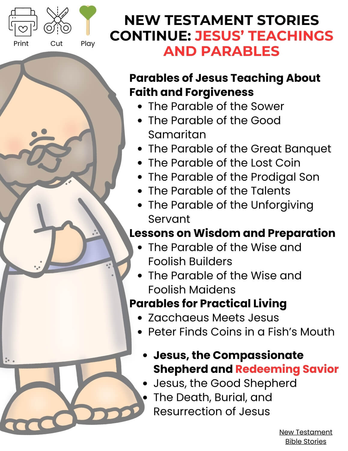 Stories of Jesus Bible Story Printables Mega BUNDLE - Story Printables Playtime Felts