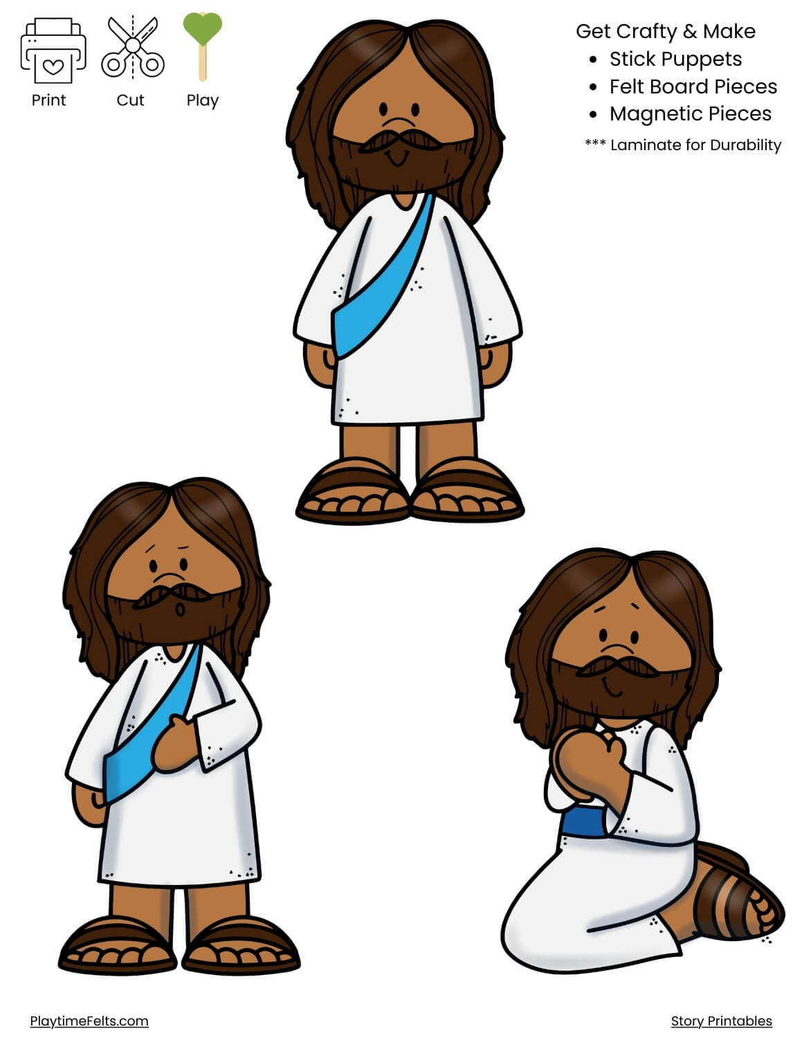 Temptation of Jesus Story Printables | Felt Board & Magnetic Story Images - Story Printables Playtime Felts