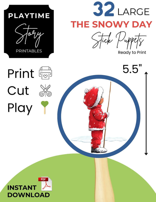 The Snowy Day | Short Story for Kids | Stick Puppets Winter Theme Idea - Stick Puppets Playtime Felts