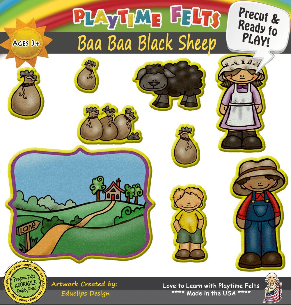 Baa Baa Black Sheep | Felt Board Nursery Rhymes for Preschool - Felt Board Stories for Preschool Classroom Playtime Felts